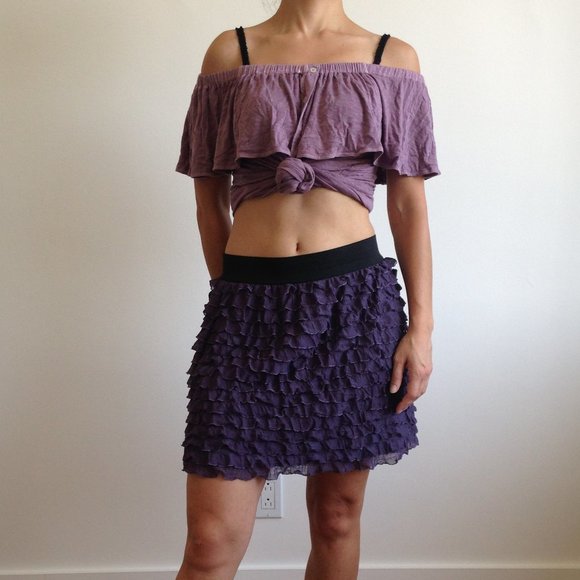 American Eagle - Purple Off The Shoulder Top - Picture 6 of 14